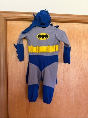 Batman Kids Superhero Costume in Gray, Blue & Yellow